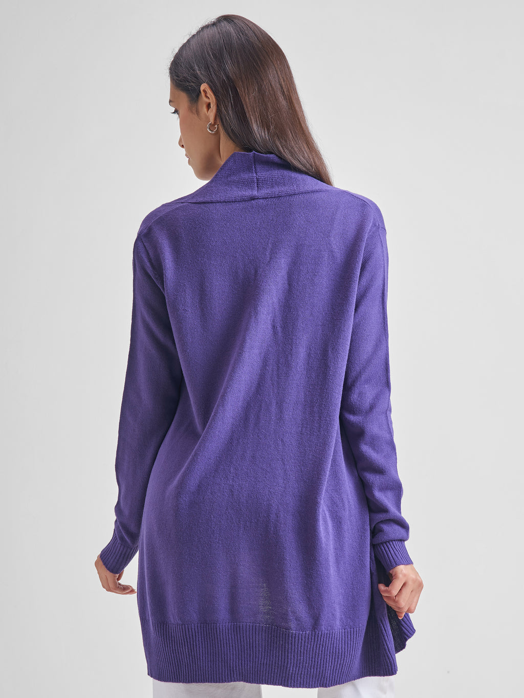 Tokyo Talkies Women Navy Round Neck Sweater - Navy Blue - Image 3