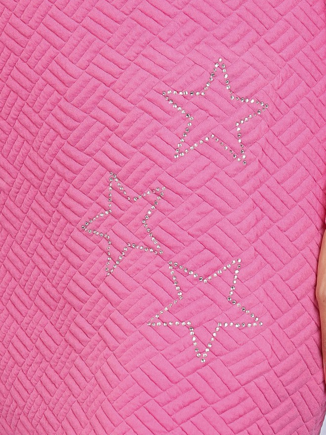 Tokyo Talkies Women Pink Self Design Sweater Dress - Pink - Image 5