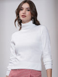 Tokyo Talkies Women Off White Turtle Neck Sweater - Off White - Image 1