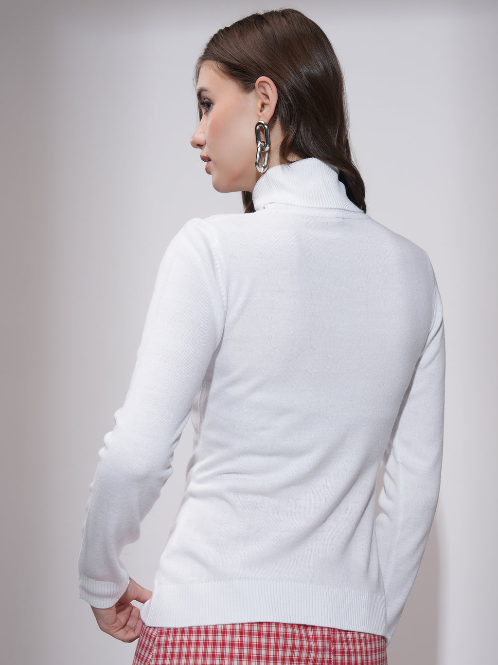 Tokyo Talkies Women Off White Turtle Neck Sweater - Off White - Image 3