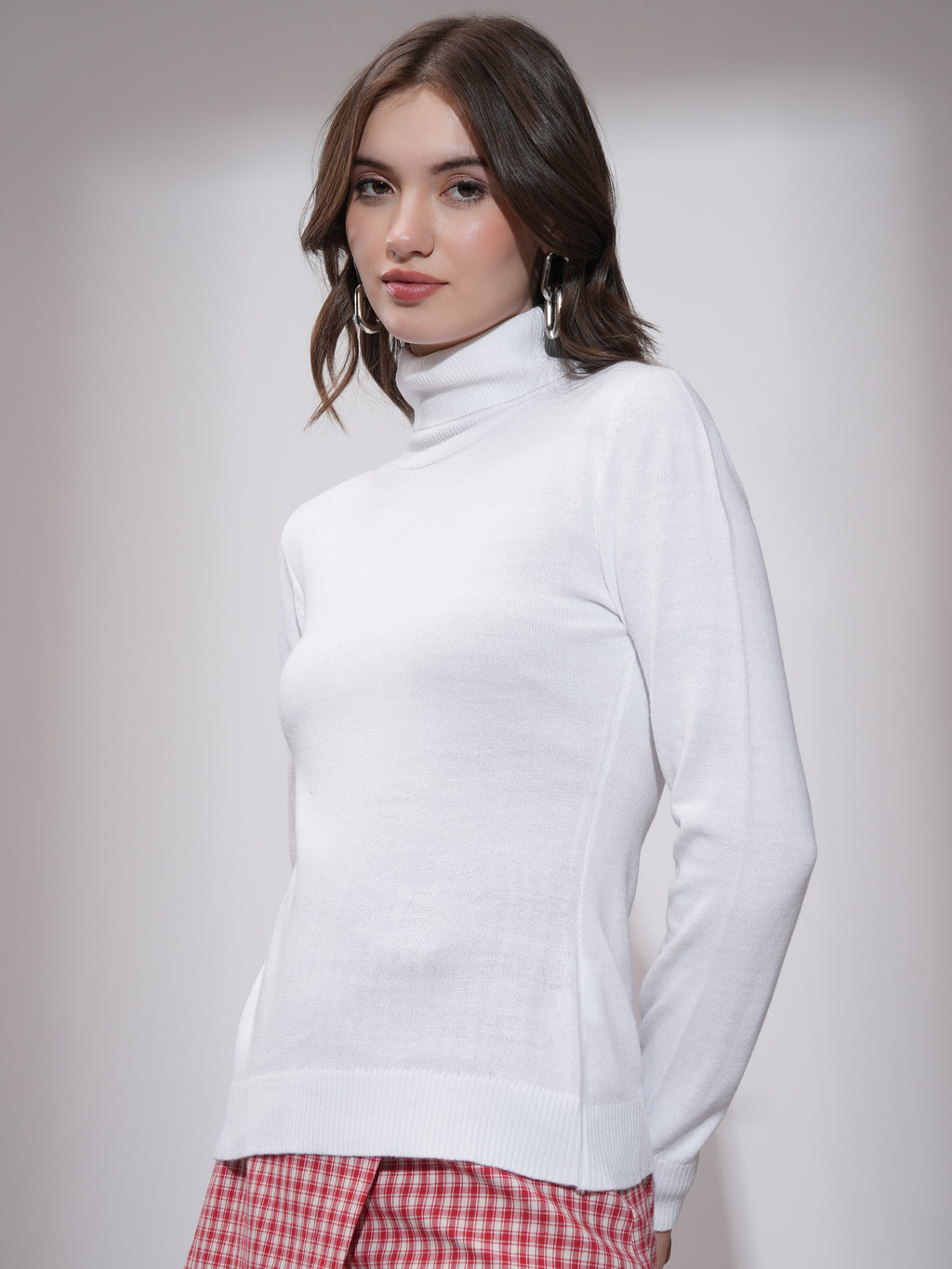 Tokyo Talkies Women Off White Turtle Neck Sweater - Off White - Image 4