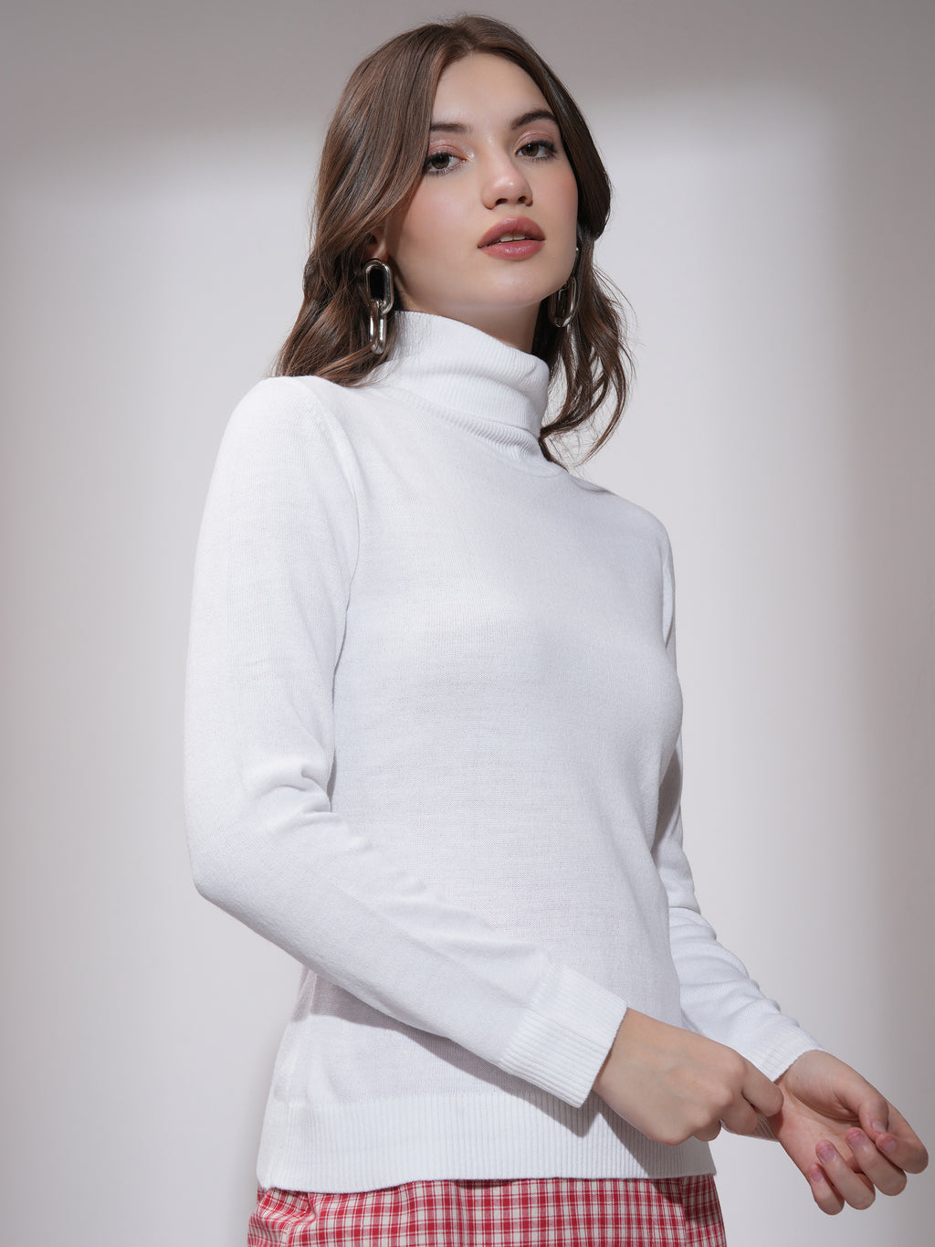 Tokyo Talkies Women Off White Turtle Neck Sweater - Off White - Image 6