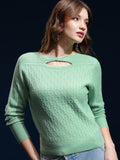 Tokyo Talkies Women Green Boat Neck Sweater - Green - Image 1
