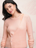 Tokyo Talkies Women Rose Round Neck Sweater - Rose - Image 1