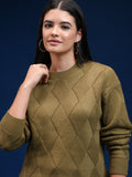 Tokyo Talkies Women Grey Round Neck Sweater - Grey - Image 1