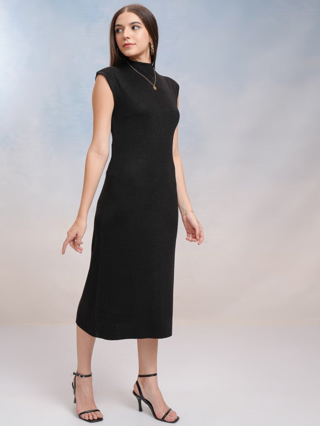 Tokyo Talkies Women Black Solid Sheath Dress - Black - Image 4