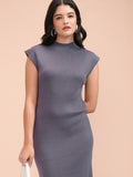 Tokyo Talkies Women Purple Solid Bodycon Dress - Purple - Image 1