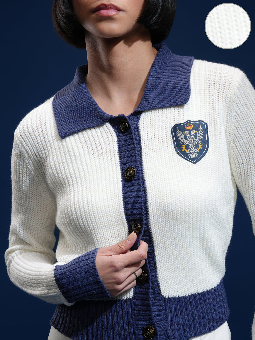 Tokyo Talkies Women White V-Neck Sweater - White - Image 5