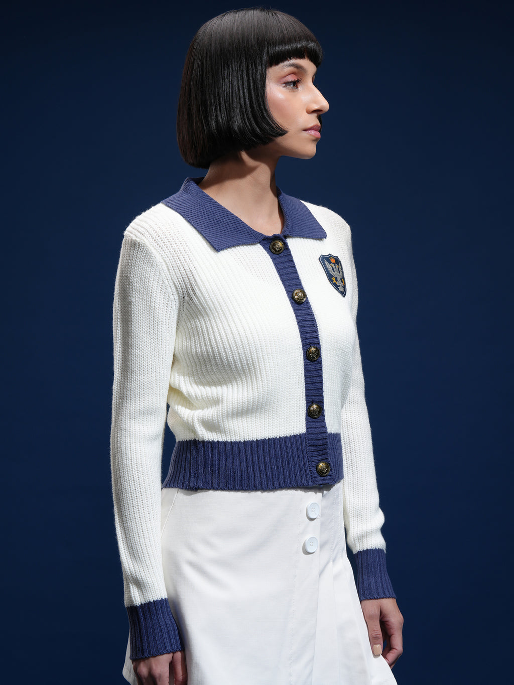 Tokyo Talkies Women White V-Neck Sweater - White - Image 6