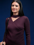 Tokyo Talkies Women Purple Turtle Neck Sweater - Purple - Image 1