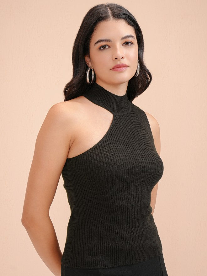 Tokyo Talkies Women Black Turtle Neck Sweater - Black - Image 6