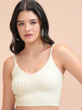 Tokyo Talkies Women White V-Neck Sweater - White - Image 1