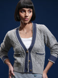 Tokyo Talkies Women Grey V-Neck Sweater - Grey - Image 1