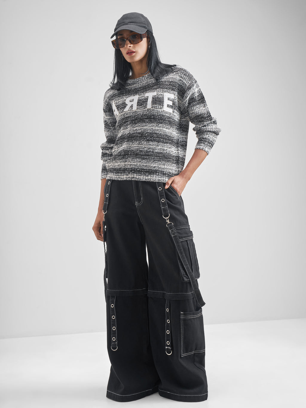 Tokyo Talkies Women White Round Neck Sweater - White - Image 2