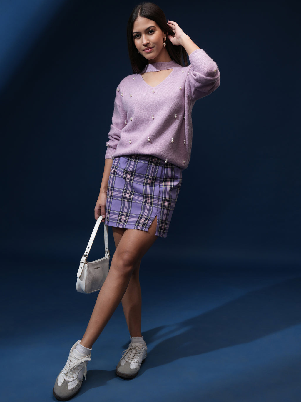 Tokyo Talkies Women Pink V-Neck Sweater - Pink - Image 2