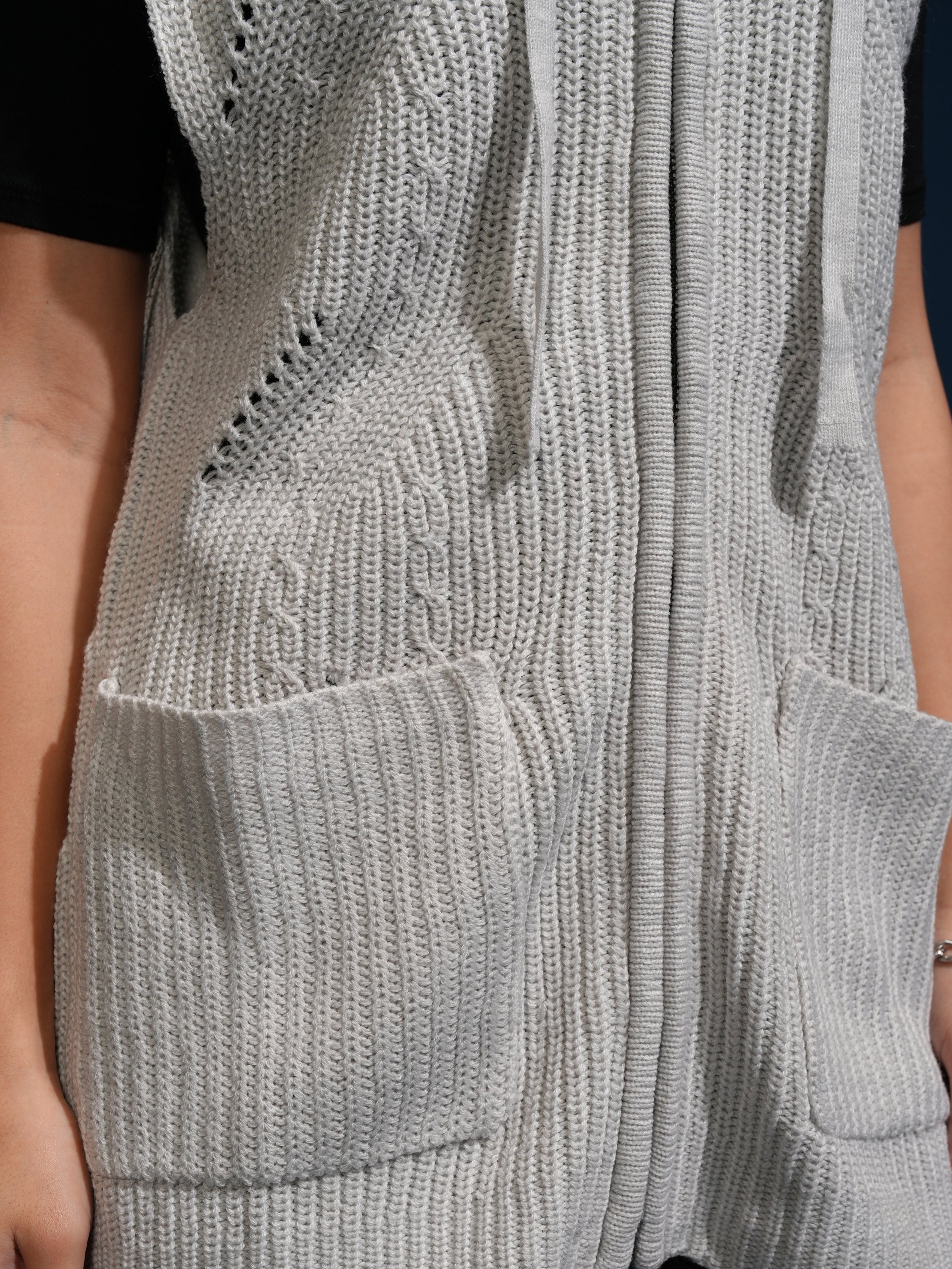 Tokyo Talkies Women Grey Hood Sweater - Grey - Image 7