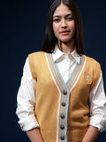 Tokyo Talkies Women Yellow V-Neck Sweater - Yellow - Image 1