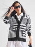 Tokyo Talkies Women Black V-Neck Sweater - Black - Image 1