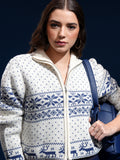 Tokyo Talkies Women Off White High Neck Sweater - Off White - Image 1