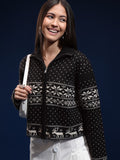 Tokyo Talkies Women Black Turtle Neck Sweater - Black - Image 1