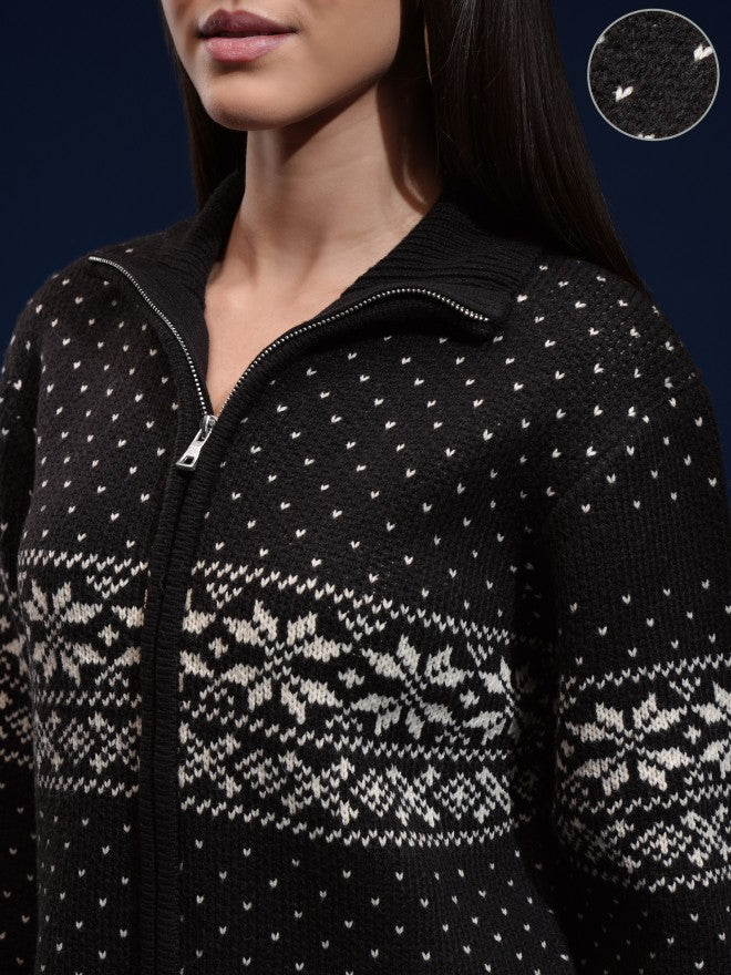 Tokyo Talkies Women Black Turtle Neck Sweater - Black - Image 5
