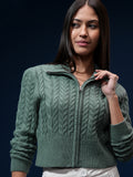 Tokyo Talkies Women Green High Neck Sweater - Green - Image 1