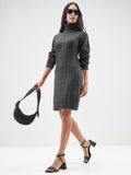 Tokyo Talkies Women Charcoal Turtle Neck Sweater - Charcoal - Image 1