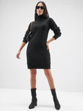 Tokyo Talkies Women Black Turtle Neck Sweater - Black - Image 1