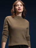 Tokyo Talkies Women Brown Mock Collar Sweater - Brown - Image 1