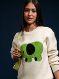 Tokyo Talkies Women Off White Round Neck Sweater - Off White - Image 1