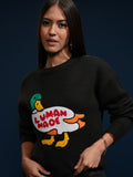 Tokyo Talkies Women Black Round Neck Sweater - Black - Image 1