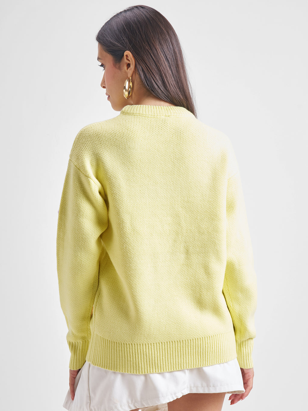 Tokyo Talkies Women Yellow Round Neck Sweater - Yellow - Image 3