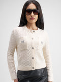 Tokyo Talkies Women Off White Round Neck Sweater - Off White - Image 1