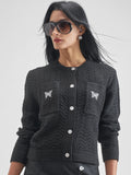 Tokyo Talkies Women Black Round Neck Sweater - Black - Image 1