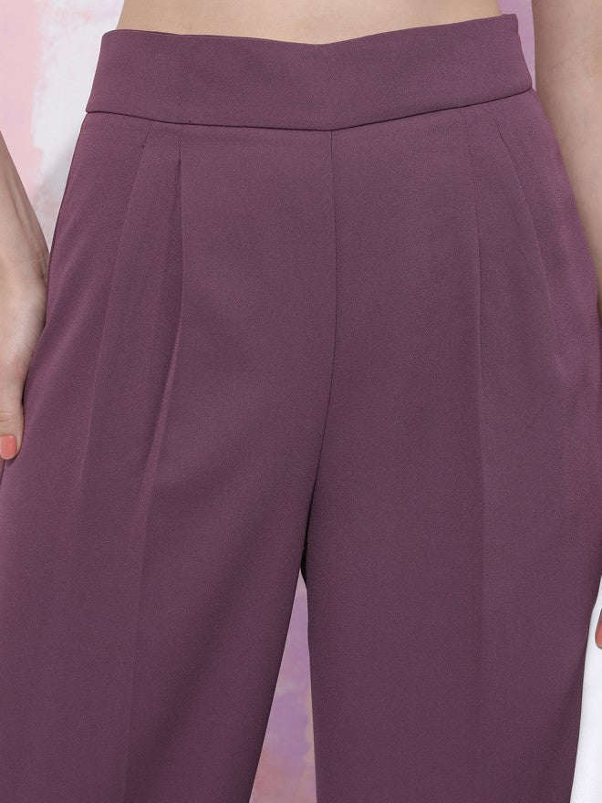 Tokyo Talkies Women Top With Trousers Clothing Set - Purple - Image 9