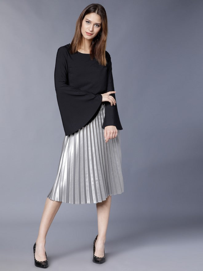 Women Black Solid Top - Black - Image 1