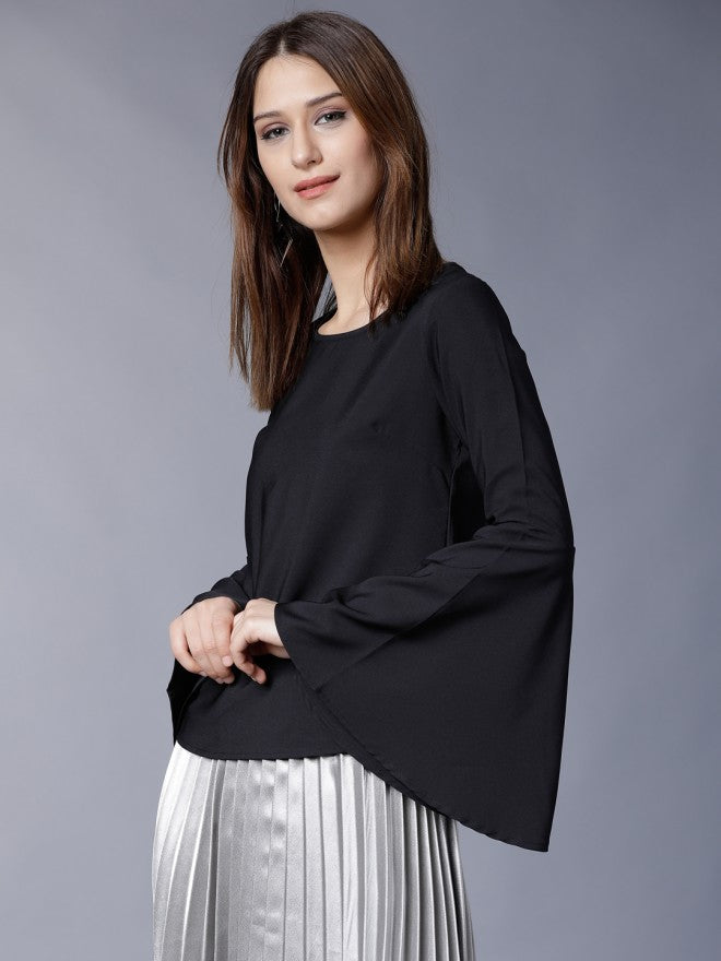 Women Black Solid Top - Black - Image 4