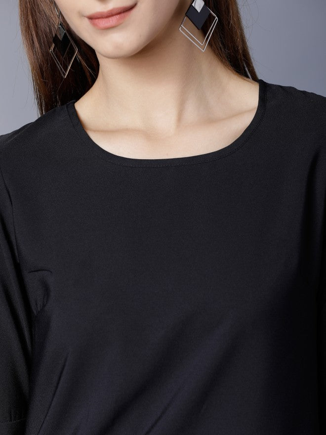 Women Black Solid Top - Black - Image 5