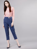 Women Pink Self Design Top - Pink - Image 1