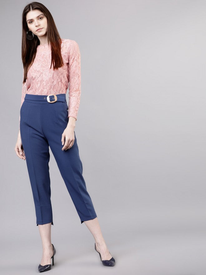 Women Pink Self Design Top - Pink - Image 1