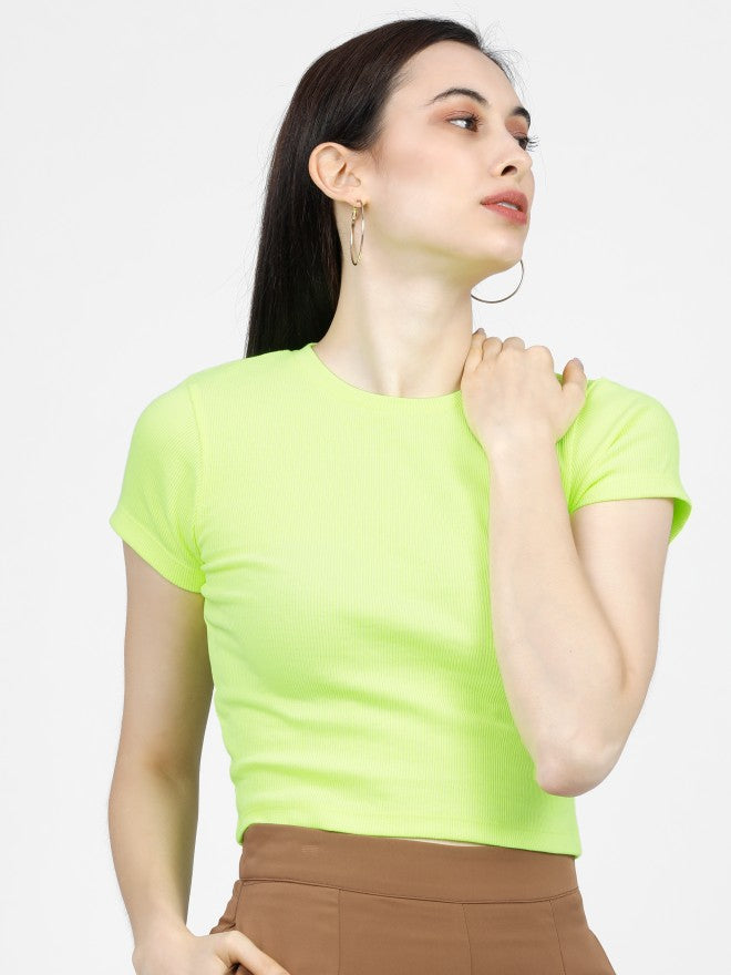 Tokyo Talkies Womens Green Crop Top - Green - Image 5
