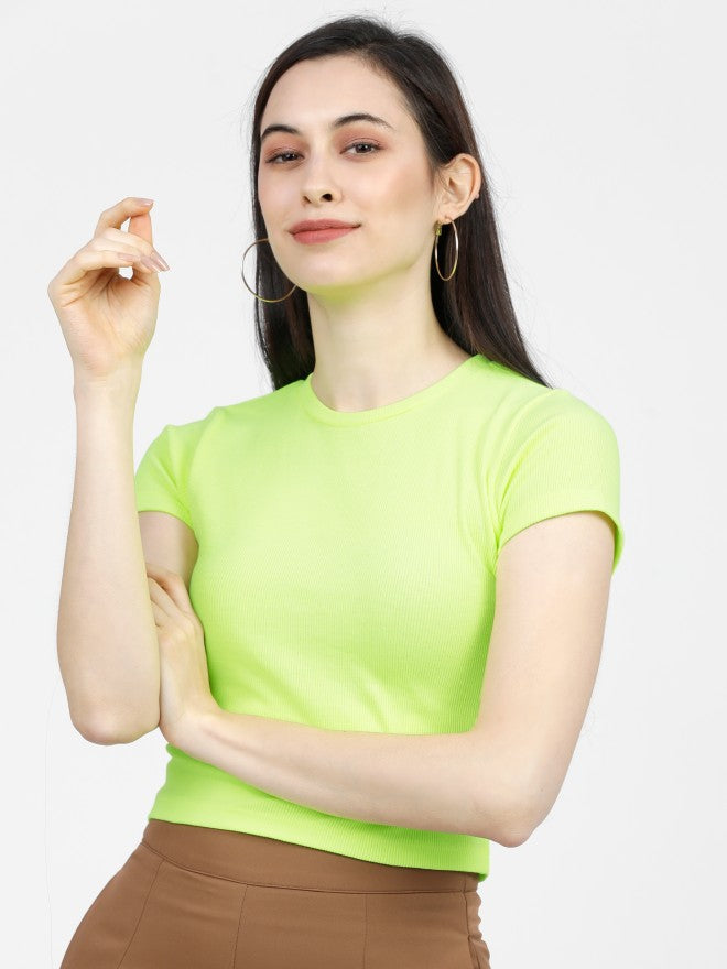 Tokyo Talkies Womens Green Crop Top - Green - Image 6