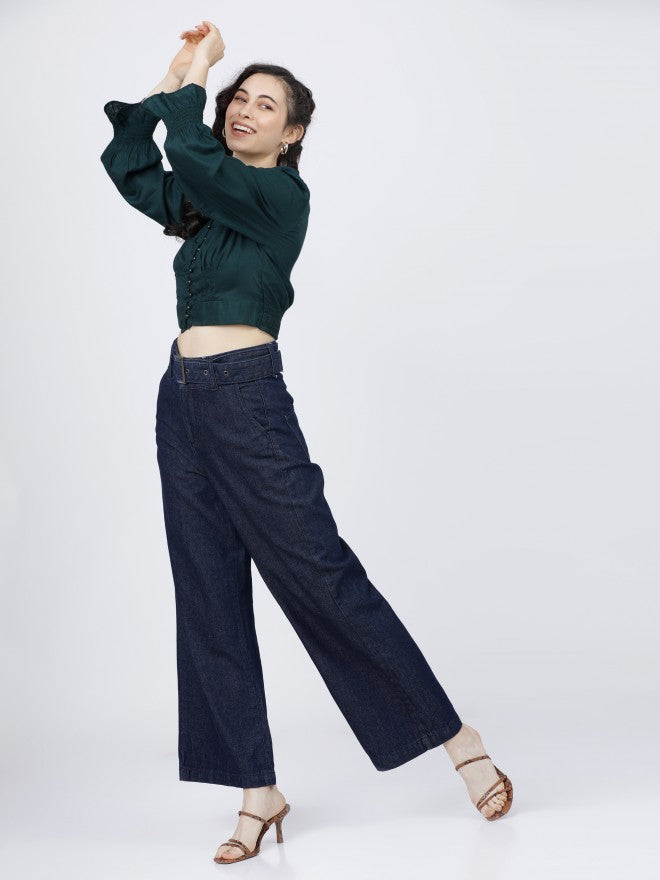 Tokyo Talkies Womens Green Crop Top - Green - Image 6