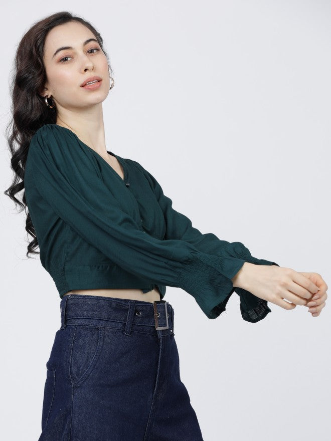 Tokyo Talkies Womens Green Crop Top - Green - Image 7