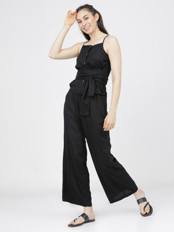 Tokyo Talkies Womens Black Tie Up Strapy Top - Black - Image 5