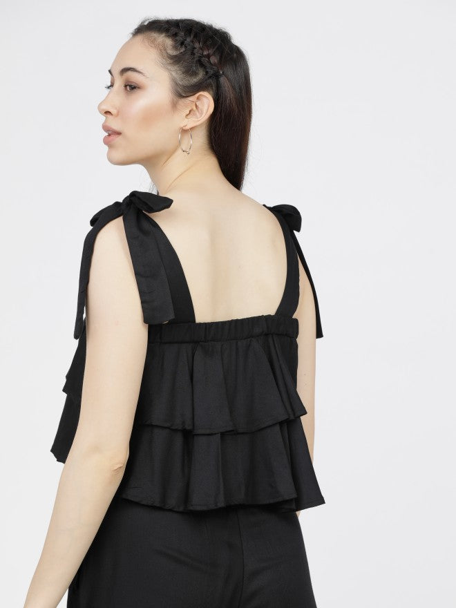 Tokyo Talkies Womens Black Crop Top - Black - Image 3