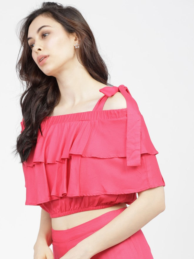 Tokyo Talkies Womens Pink Crop Top - Pink - Image 2