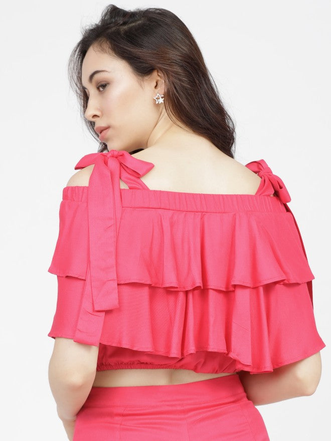 Tokyo Talkies Womens Pink Crop Top - Pink - Image 3