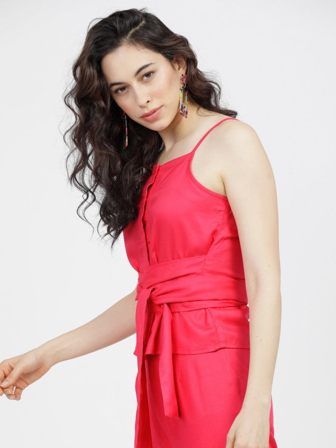 Tokyo Talkies Womens Pink Strapy Top - Pink - Image 2