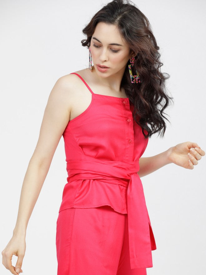 Tokyo Talkies Womens Pink Strapy Top - Pink - Image 6